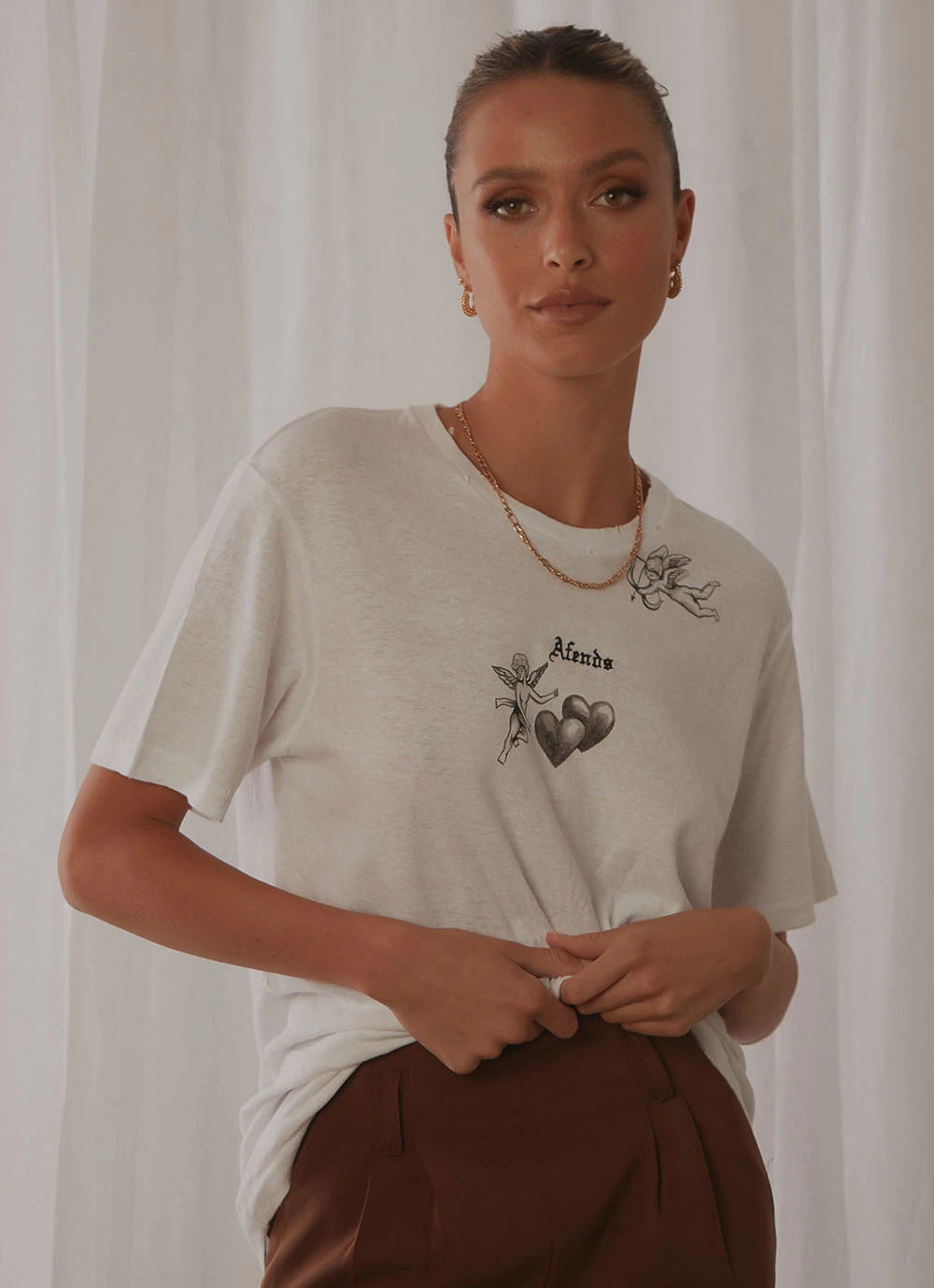 Afends New & Most Loved Angel Hemp Boyfriend Tee - White 2 Afends New & Most Loved Angel Hemp Boyfriend Tee - White