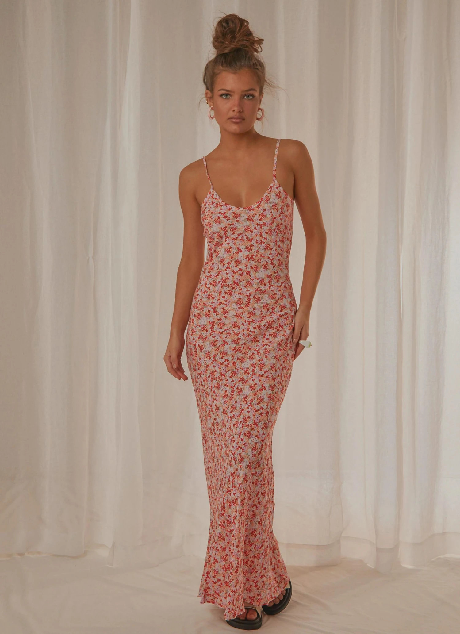 Cools Club Slip Midi Dress - Micro Floral New & Most Loved 3 Cools Club Slip Midi Dress - Micro Floral New & Most Loved