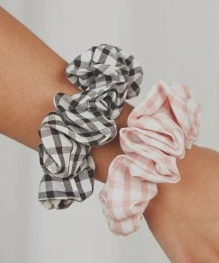 Peppermayo London Ave Scrunchie - Black Gingham New & Most Loved