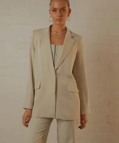 Peppermayo Exclusive New & Most Loved Mia Oversized Blazer - Stone Pinstripe 8 Peppermayo Exclusive New & Most Loved Mia Oversized Blazer - Stone Pinstripe