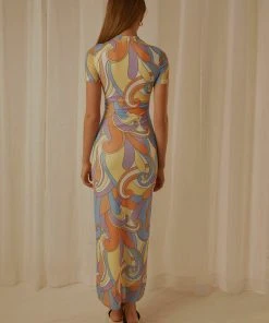 Peppermayo Exclusive Into The City Mesh Maxi Dress - Retro Swirl 10 Peppermayo Exclusive Into The City Mesh Maxi Dress - Retro Swirl