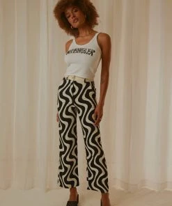 Peppermayo Exclusive Ma Belle Pants - Monochrome Wave New & Most Loved