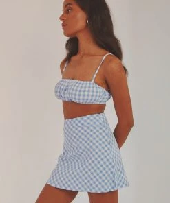 Peppermayo New & Most Loved Same Love Crop Top - Blue Gingham