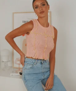 Peppermayo New Tops Like The Sun Knit Top - Pink