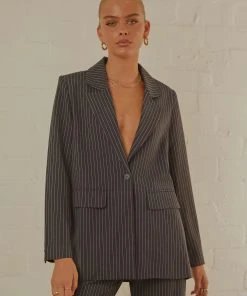 Peppermayo Exclusive Italian Cities Blazer - Navy Pinstripe New & Most Loved
