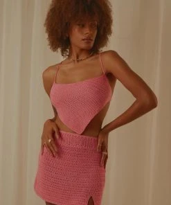 Peppermayo Exclusive New & Most Loved Cancun Crochet Halter Top - Pink 8 Peppermayo Exclusive New & Most Loved Cancun Crochet Halter Top - Pink