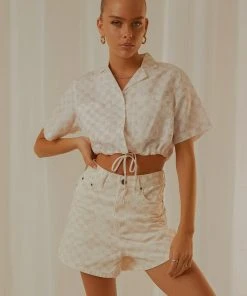 Cools Club Jean Short - Pink Checker New & Most Loved 8 Cools Club Jean Short - Pink Checker New & Most Loved