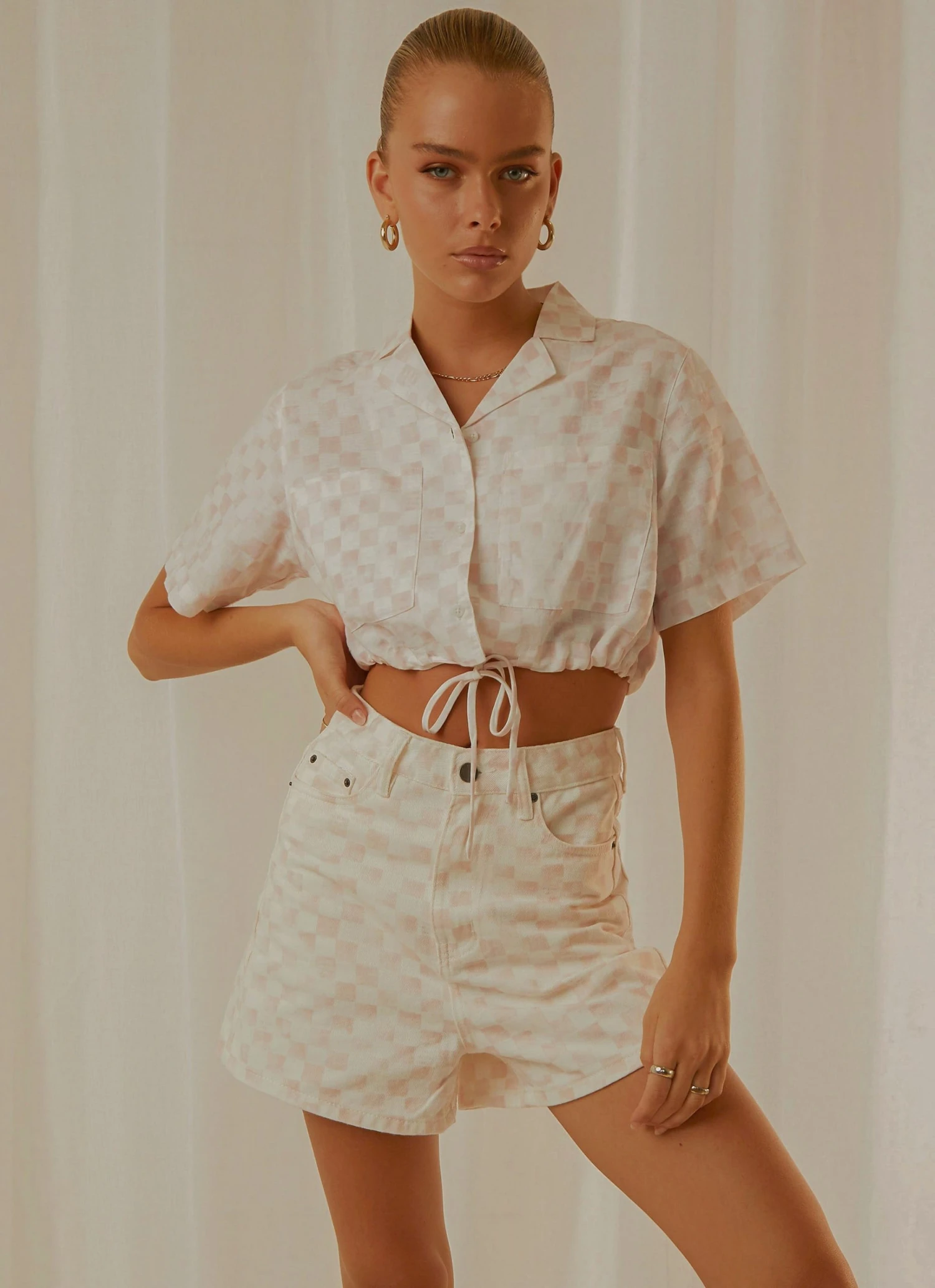 Cools Club Jean Short - Pink Checker New & Most Loved 3 Cools Club Jean Short - Pink Checker New & Most Loved