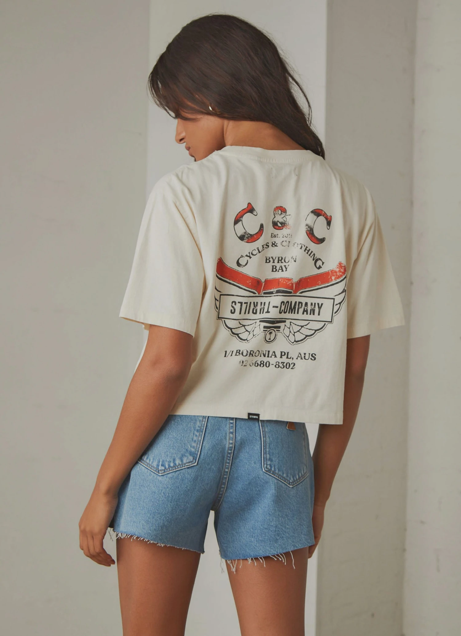 Thrills C&C Wings Merch Fit Crop Tee - Heritage White 5 Thrills C&C Wings Merch Fit Crop Tee - Heritage White