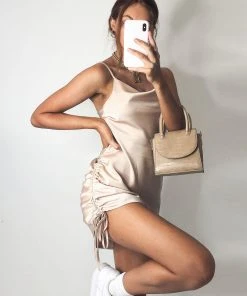 Peppermayo Shooting Stars Mini Dress - Champagne