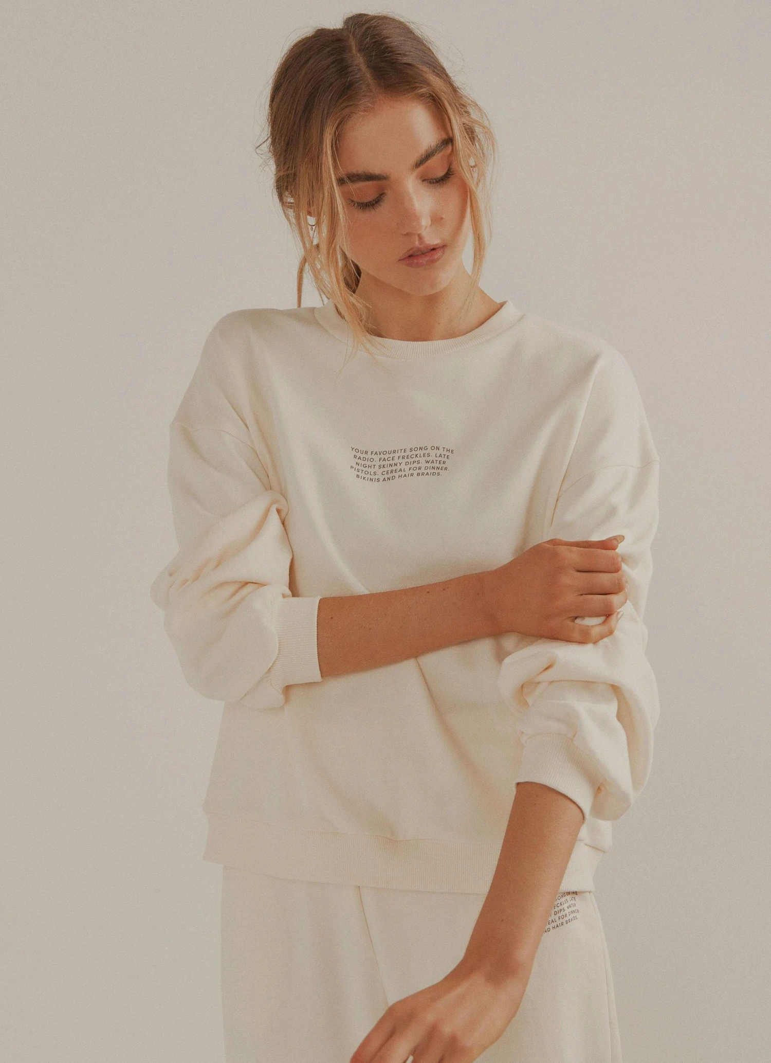 Vacancy Supply New & Most Loved Holiday House Crewneck - Coconut Milk 2 Vacancy Supply New & Most Loved Holiday House Crewneck - Coconut Milk