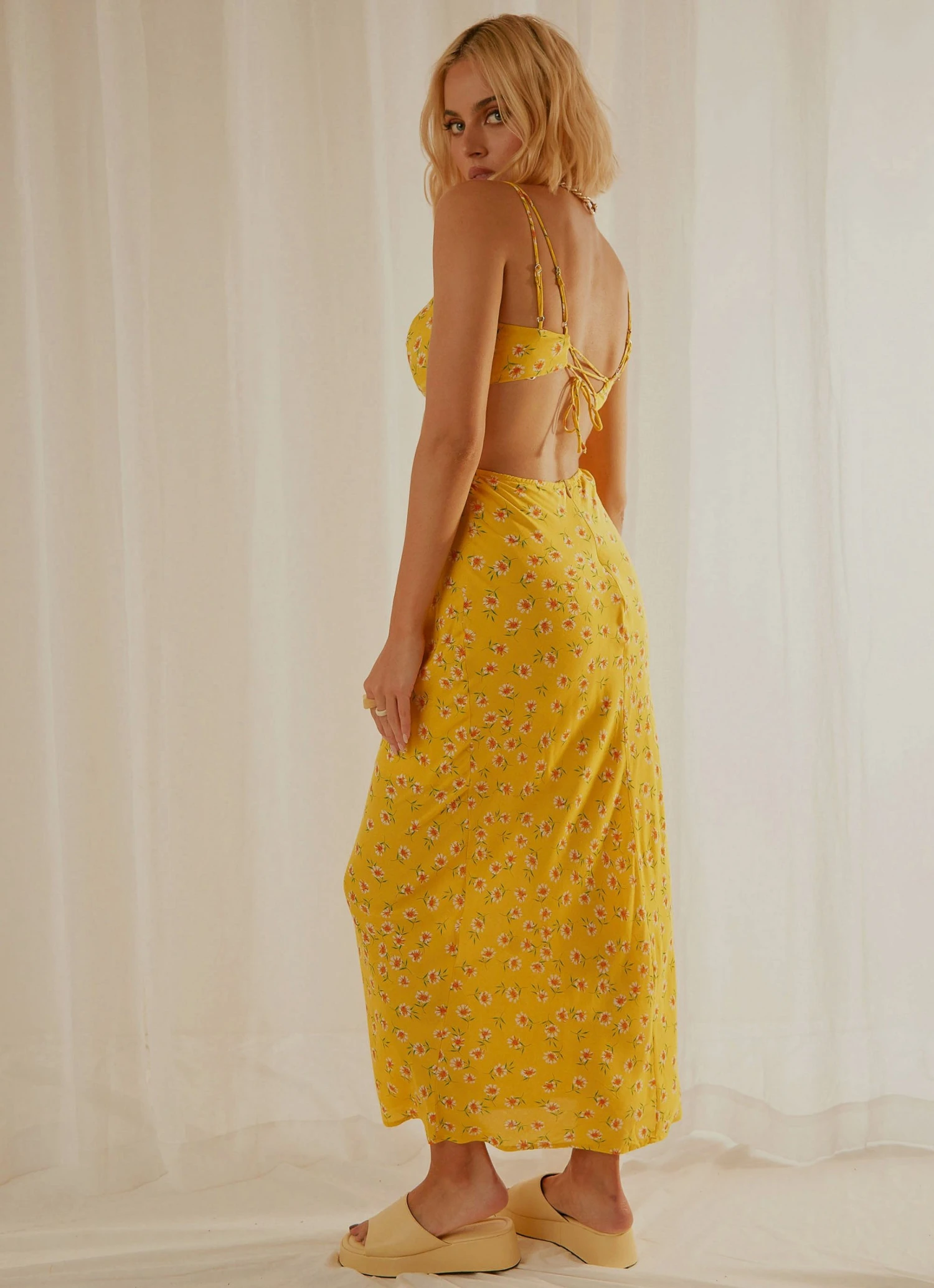 Peppermayo Alessia Midi Dress - Yellow Floral 4 Peppermayo Alessia Midi Dress - Yellow Floral