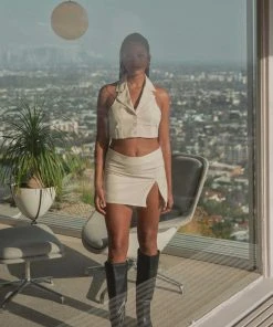 Riley Hubatka X Peppermayo New & Most Loved Easy Breezy Mini Skirt - Creme