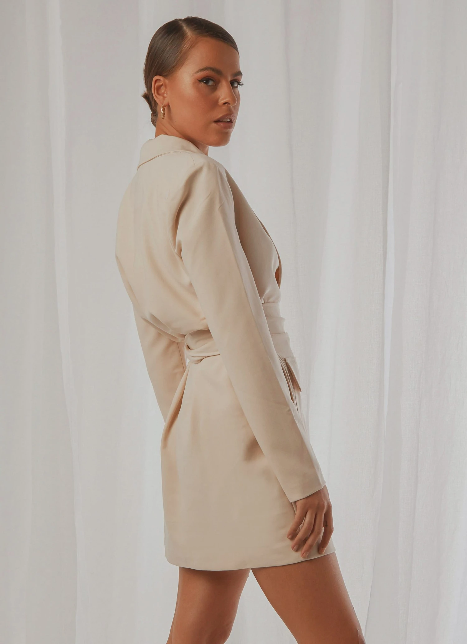 4th & Reckless New & Most Loved Angus Blazer Dress - Nude 3 4th & Reckless New & Most Loved Angus Blazer Dress - Nude