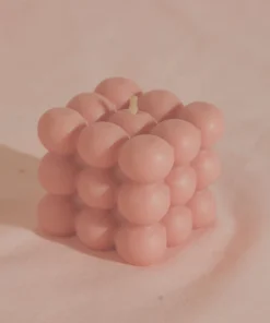 Manara Home New Accessories Bubble Cube Candle - Pink