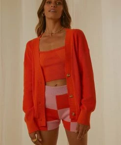Peppermayo Exclusive Nyla Knit Cardigan - Orange New & Most Loved
