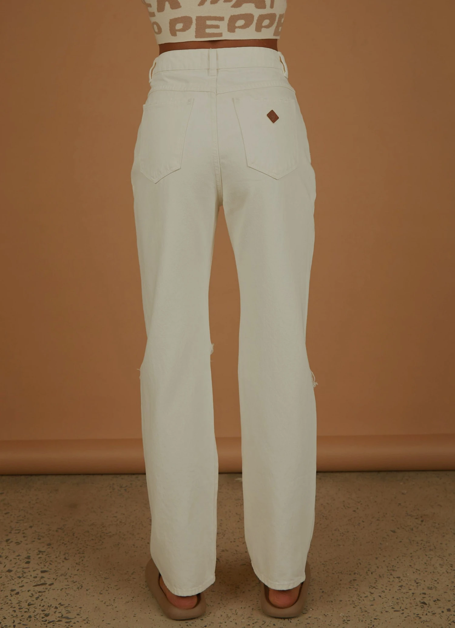 Abrand New & Most Loved A 94 High Straight Jean - White Fade Rip 6 Abrand New & Most Loved A 94 High Straight Jean - White Fade Rip