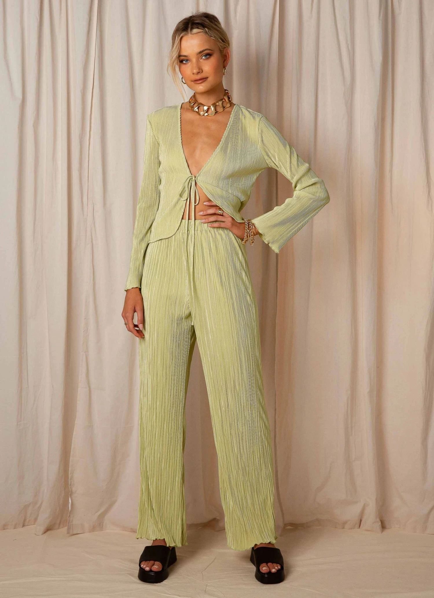 Peppermayo Exclusive 90s Muse Pants - Sage New & Most Loved 1 Peppermayo Exclusive 90s Muse Pants - Sage New & Most Loved