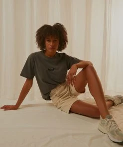 Afends Society Unisex Retro Fit Tee - Stone Black