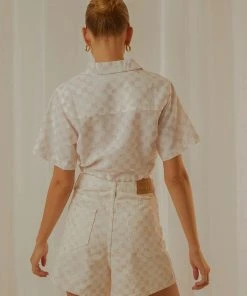 Cools Club New & Most Loved Safari Tie Top - Pink Checker 9 Cools Club New & Most Loved Safari Tie Top - Pink Checker