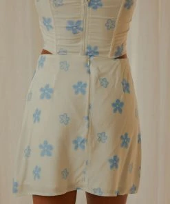 Peppermayo Exclusive New & Most Loved Springtime Picnics Mini Skirt - Blue Vista Floral