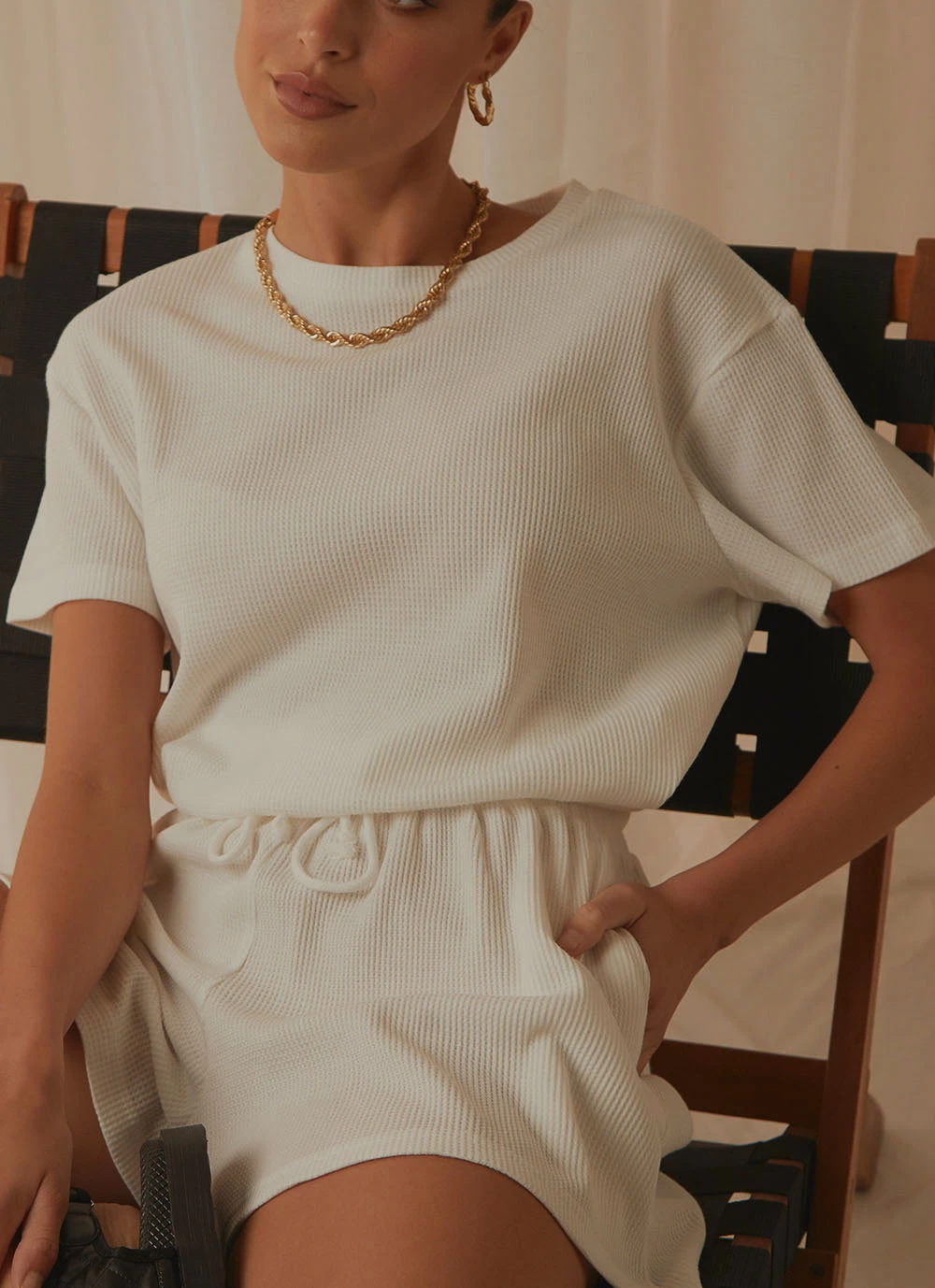 Peppermayo Exclusive Girls Weekend Waffle Tee - White 1 Peppermayo Exclusive Girls Weekend Waffle Tee - White