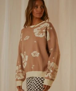 Peppermayo Exclusive Tropical Days Knit Jumper - Mocha New & Most Loved