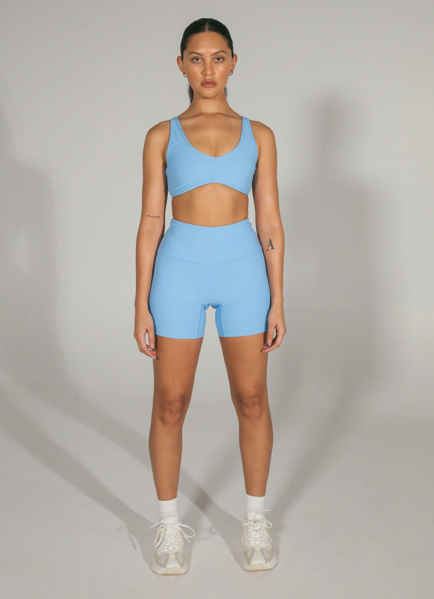 LaHana Swim New Bottoms Pippa Biker Short - Ribbed Blue 3 LaHana Swim New Bottoms Pippa Biker Short - Ribbed Blue