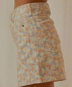 Cools Club Jean Short - Peach Floral New & Most Loved 10 Cools Club Jean Short - Peach Floral New & Most Loved