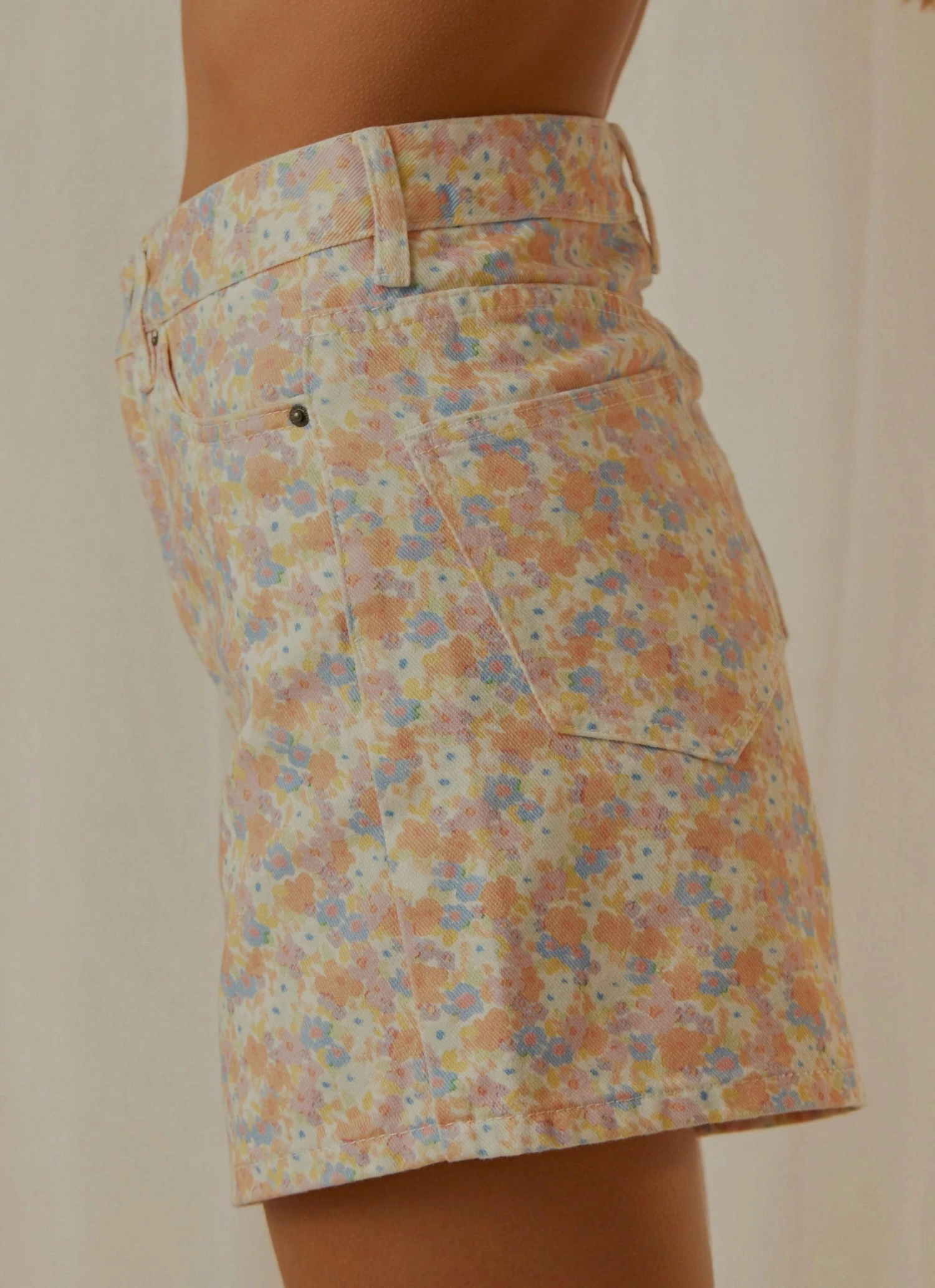Cools Club Jean Short - Peach Floral New & Most Loved 5 Cools Club Jean Short - Peach Floral New & Most Loved