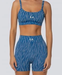 LaHana Swim Fleur Biker Short - Blue Zebra