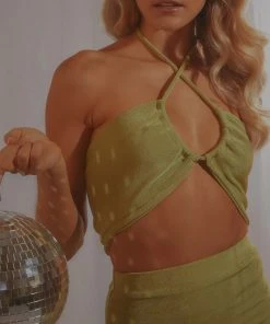 Peppermayo Exclusive Pool Suite Crop - Lime Green