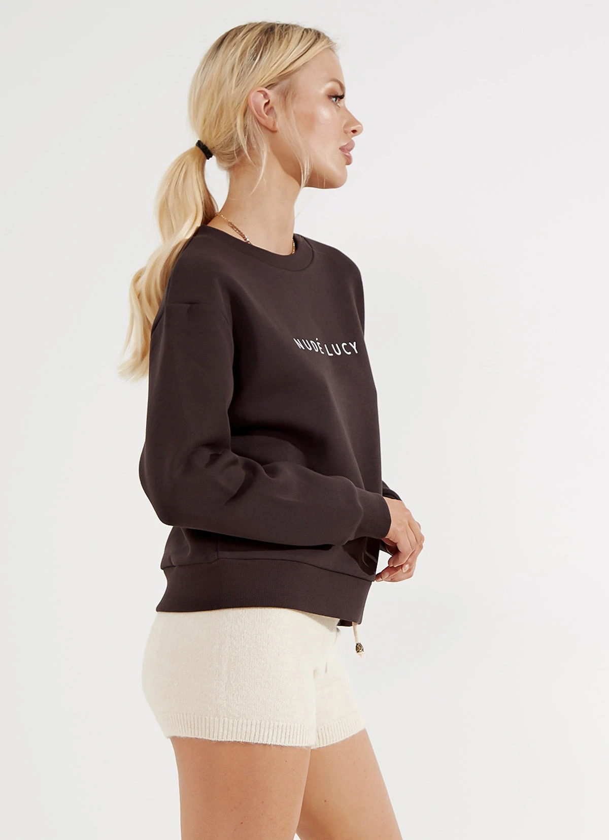 Nude Lucy Slogan Sweat - Black 4 Nude Lucy Slogan Sweat - Black