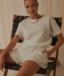 Peppermayo Exclusive Girls Weekend Waffle Tee - White 7 Peppermayo Exclusive Girls Weekend Waffle Tee - White