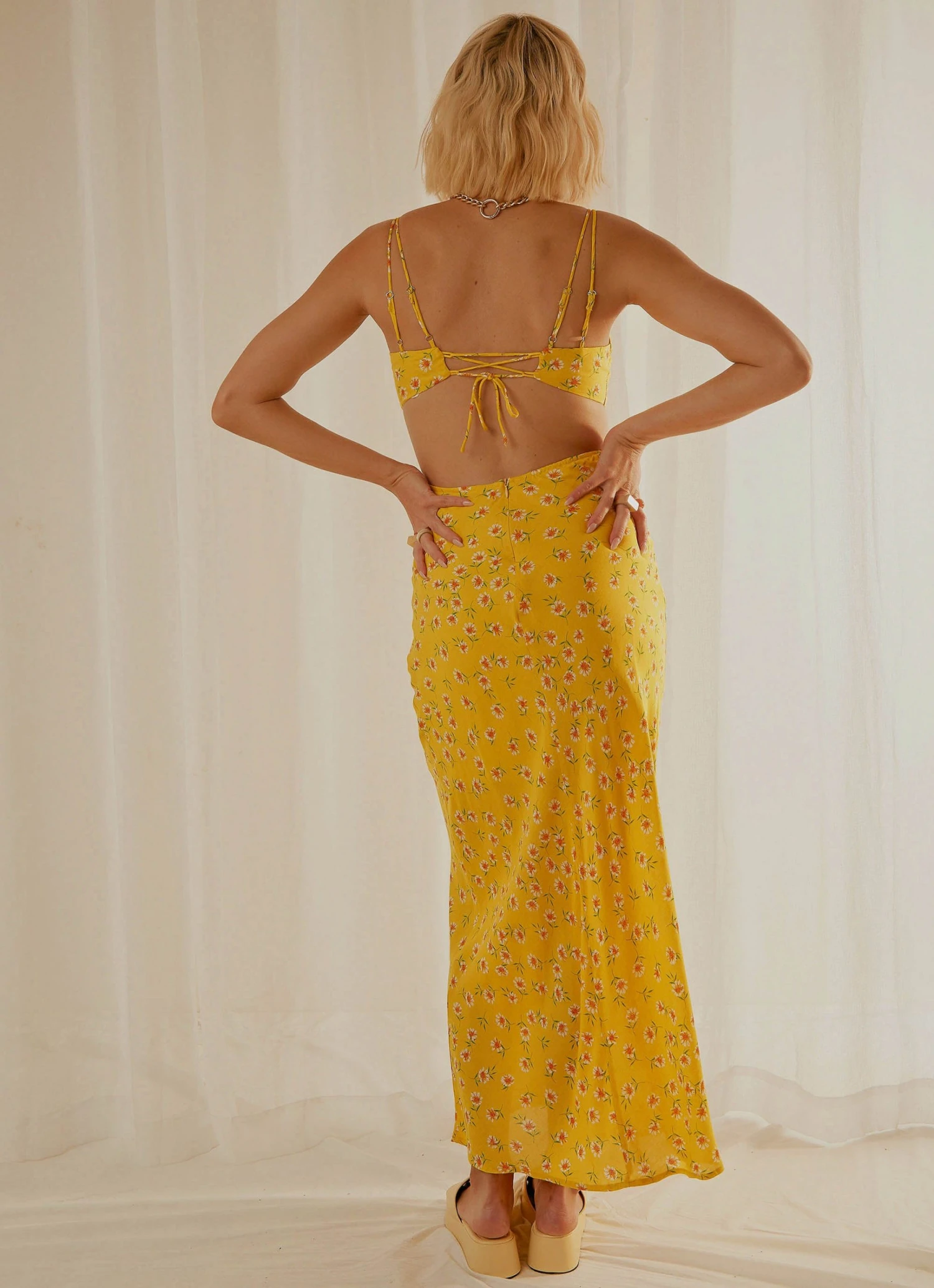 Peppermayo Alessia Midi Dress - Yellow Floral 5 Peppermayo Alessia Midi Dress - Yellow Floral