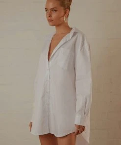 Peppermayo Exclusive Downtown Love Shirt Dress - White New & Most Loved 9 Peppermayo Exclusive Downtown Love Shirt Dress - White New & Most Loved