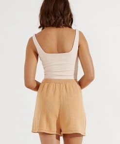 Peppermayo New Bottoms Low Tide Knit Shorts - Tan 9 Peppermayo New Bottoms Low Tide Knit Shorts - Tan