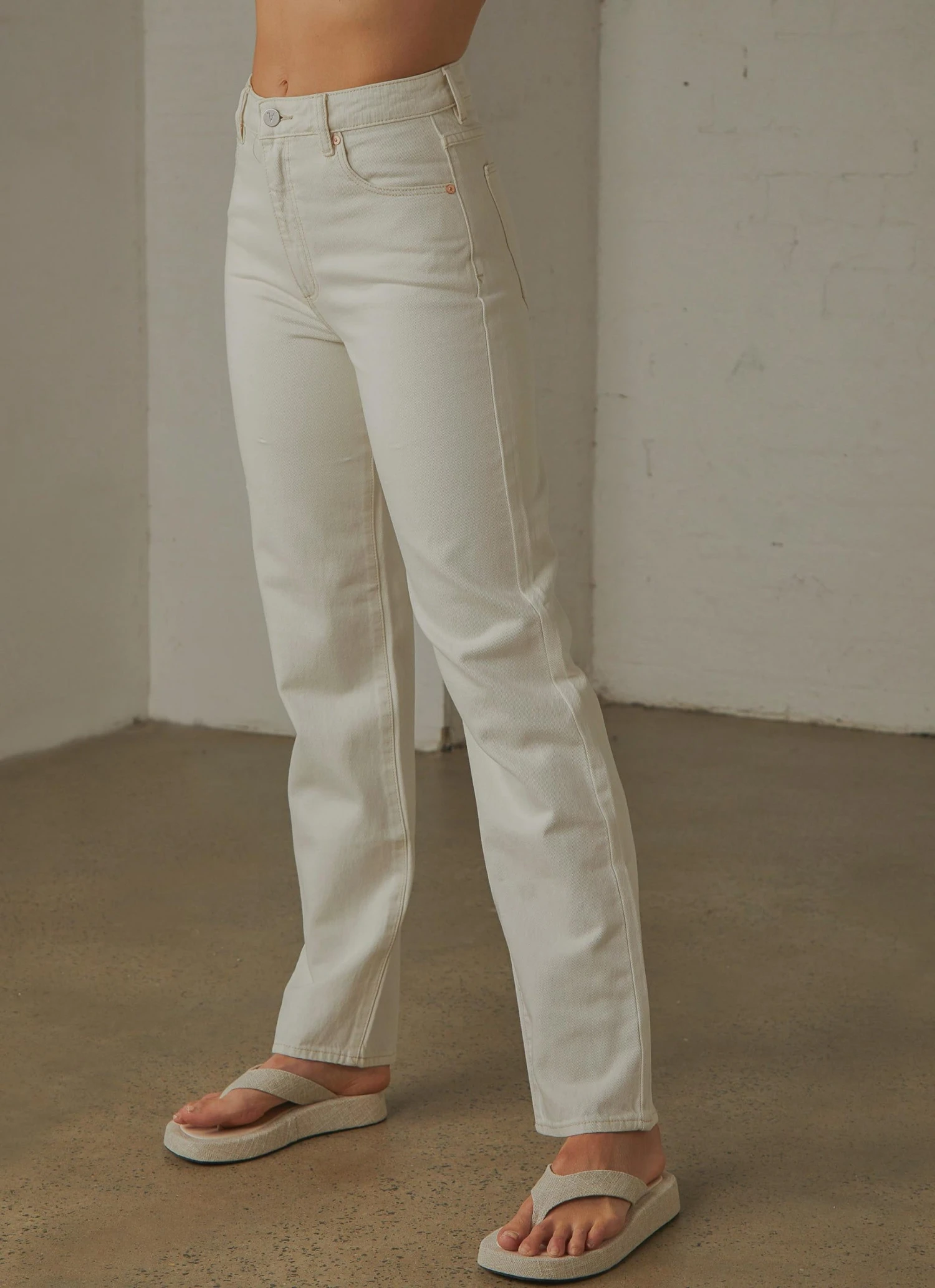 Abrand New & Most Loved A 94' High Straight Jean - Stone White 4 Abrand New & Most Loved A 94' High Straight Jean - Stone White