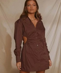 Peppermayo Exclusive Soho Shirt Dress - Chocolate New & Most Loved