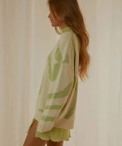 Peppermayo Exclusive The Lola Knit Jumper - Lime Wave New & Most Loved