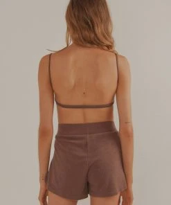 Vacancy Supply Sunbather Terry Crop - Choc Brown 9 Vacancy Supply Sunbather Terry Crop - Choc Brown