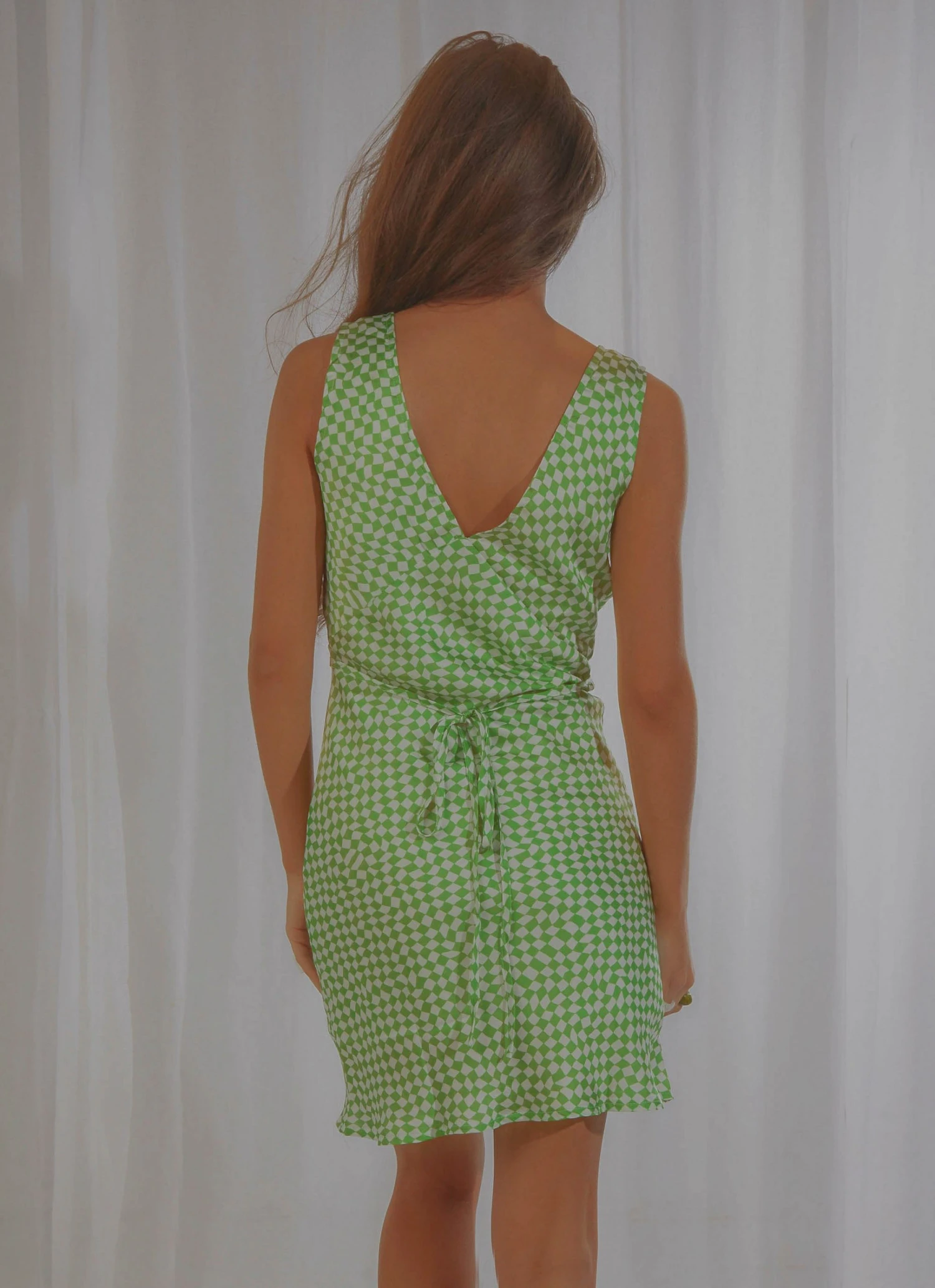 Peppermayo Exclusive Audrey Vintage Slip Dress - Lime Check Warp New & Most Loved 6 Peppermayo Exclusive Audrey Vintage Slip Dress - Lime Check Warp New & Most Loved