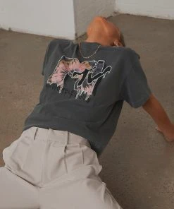 Rolla's New & Most Loved Tomboy MTV Tie Dye Tee - Black