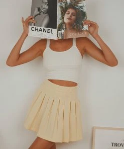 Peppermayo Illusion Pleated Mini Skirt - Butter New & Most Loved