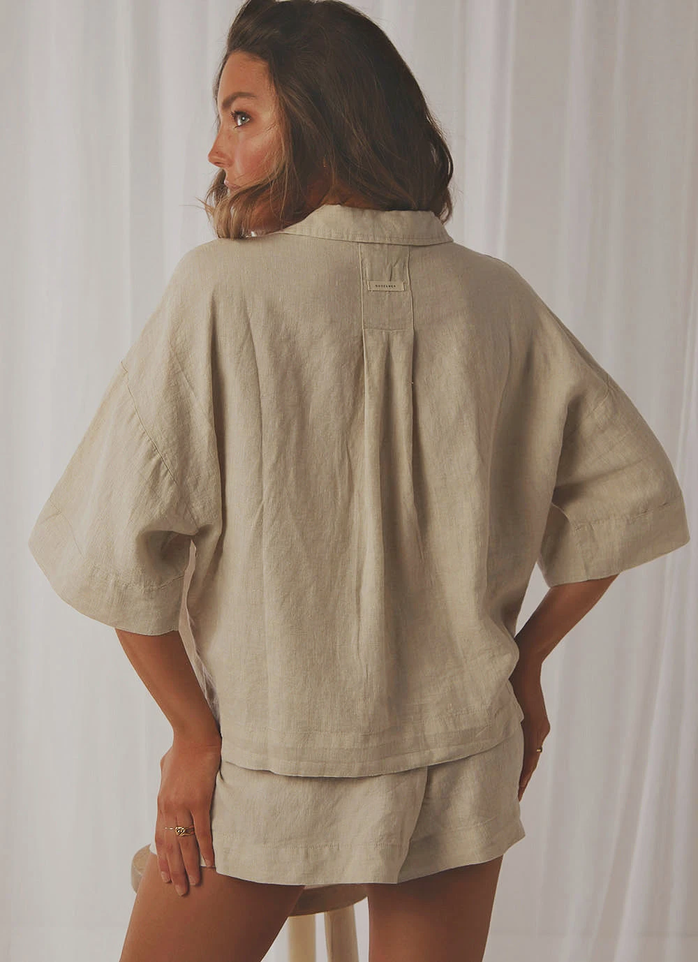 Nude Lucy Nude Linen Lounge Shirt - Natural New Tops 9 Nude Lucy Nude Linen Lounge Shirt - Natural New Tops