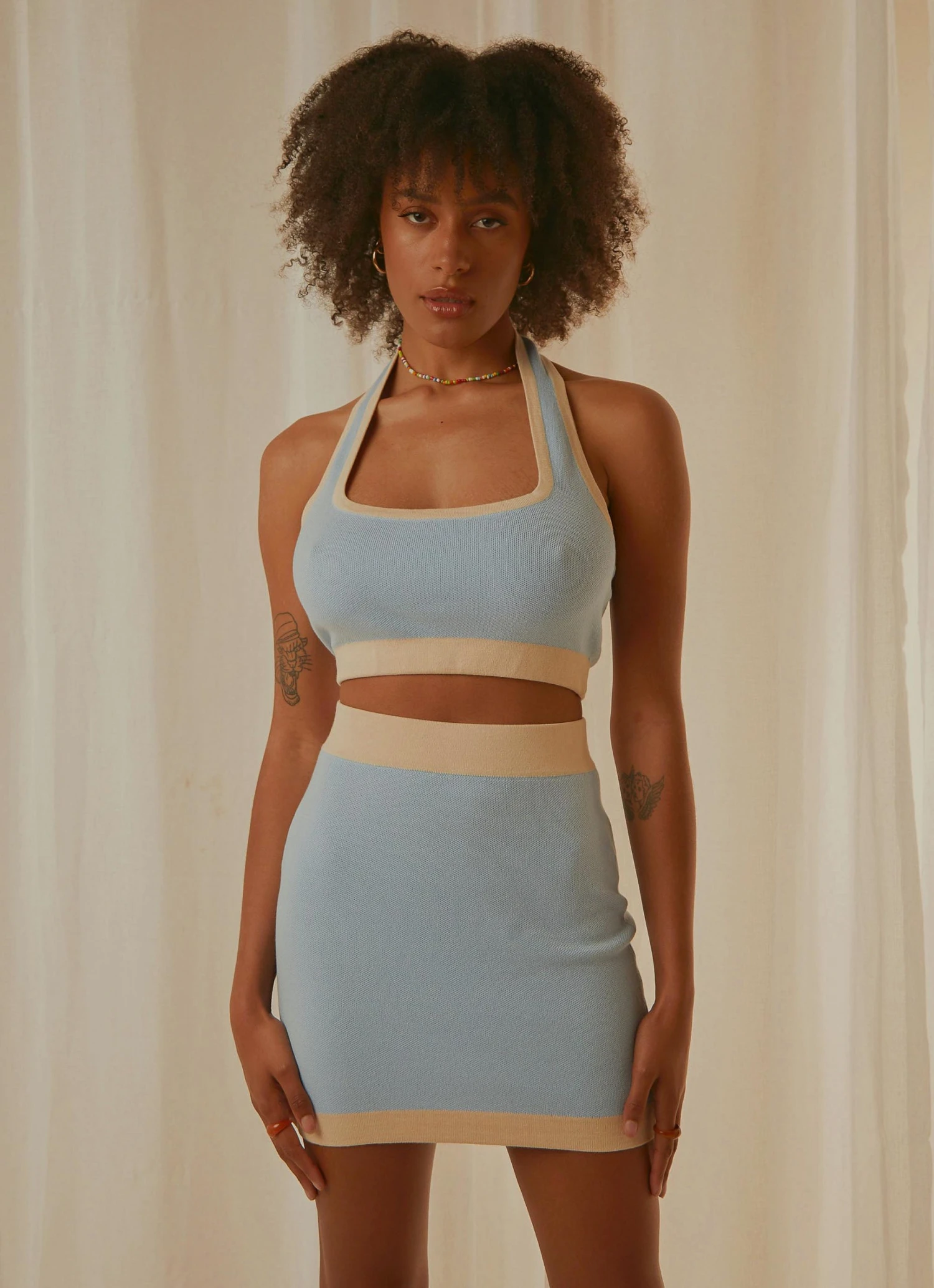 Peppermayo Exclusive Sunday Morning Knit Mini Skirt - Baby Blue 3 Peppermayo Exclusive Sunday Morning Knit Mini Skirt - Baby Blue