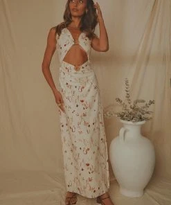 Peppermayo Exclusive Verve Linen Midi Dress - Safari New & Most Loved