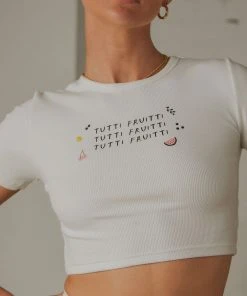 Peppermayo Exclusive New & Most Loved Tutti Fruitti Baby Tee - White