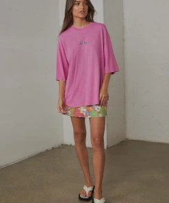 Afends Hounds Of Love Oversized Tee - Candy New Tops
