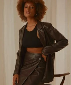 4th & Reckless Cappucine Mini Skirt - Truffle PU